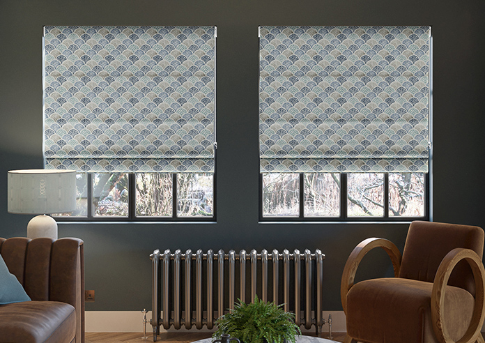 Foxley Faux Silk, Marine - Roman Blind - Image 3